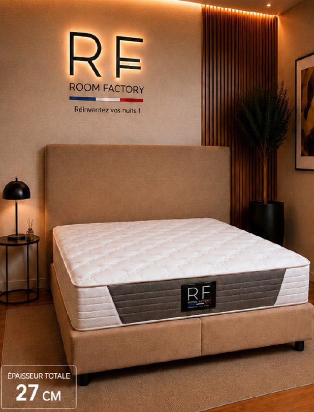 Matelas LUIS 27 cm ressorts ensachés, mémoire de forme