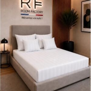 Linge de maison - Jacquard rayure fine blanc